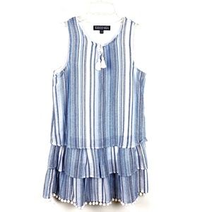 Trixxi Girl Tiered Pom Pom Hem Sleeveless Dress 12